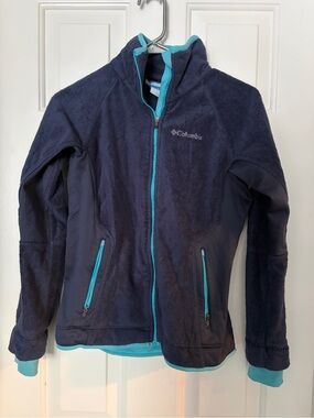Columbia Women’s Navy Aqua Fleece Zip Up Jacket | XS